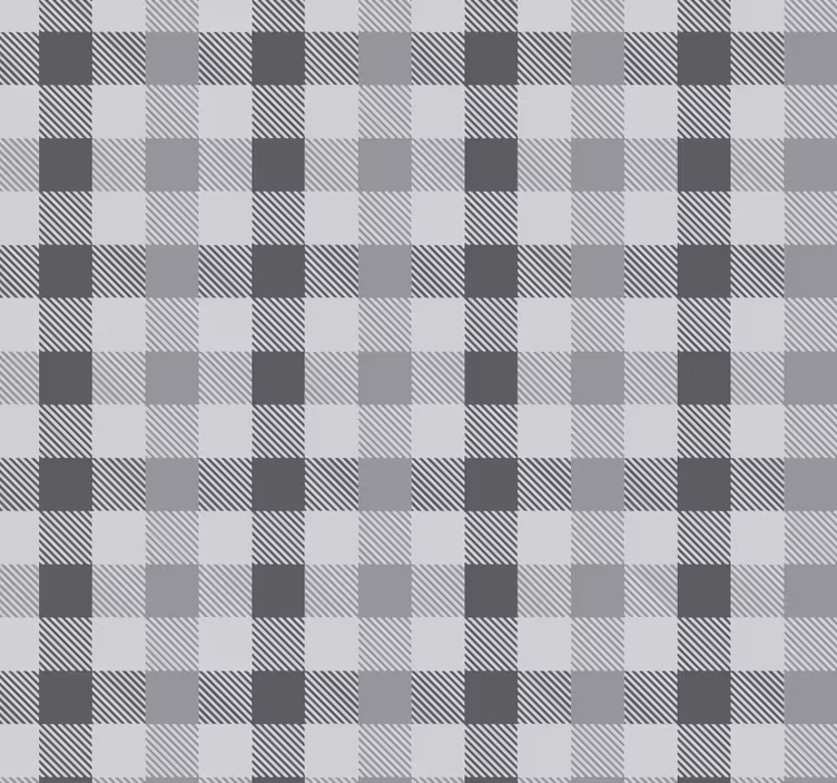 Gri gingham deseni mutfak stor perde - TenStickers