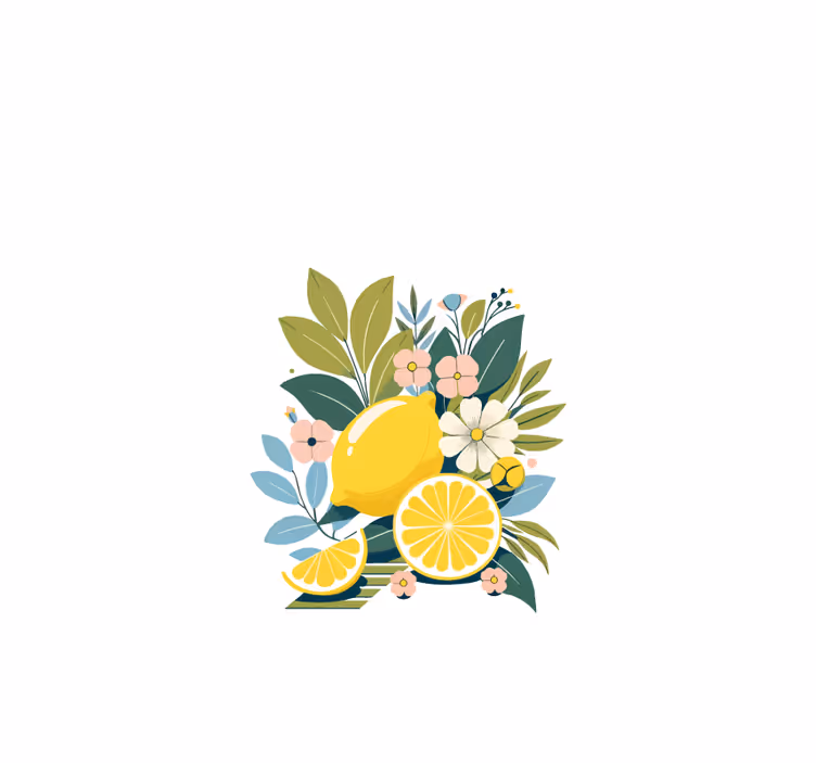 Sanatsal limonlar mutfak stor perde - TenStickers