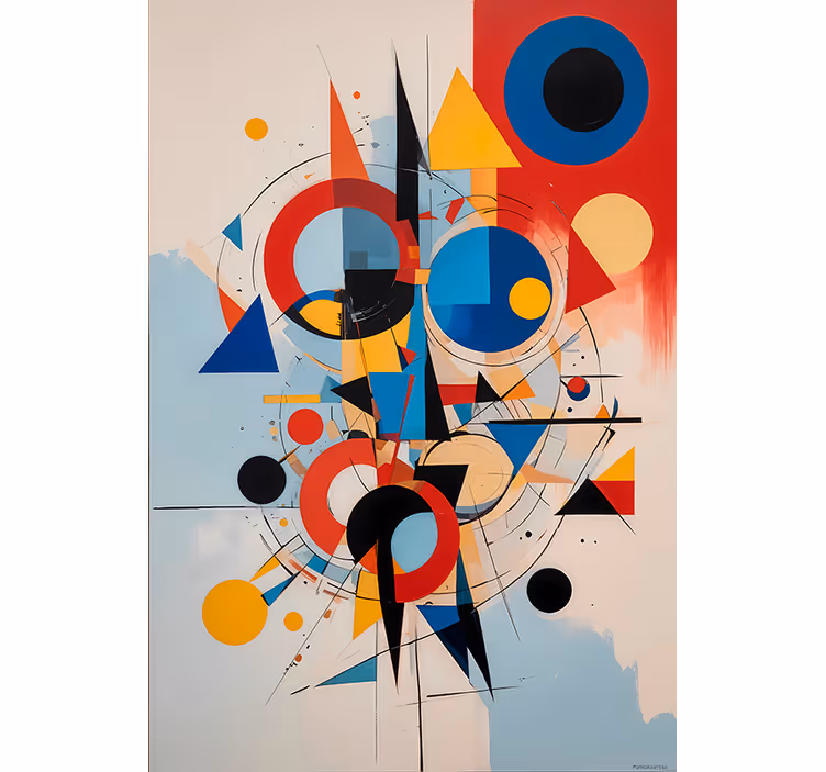 Geometrik resim desenli stor perde - TenStickers