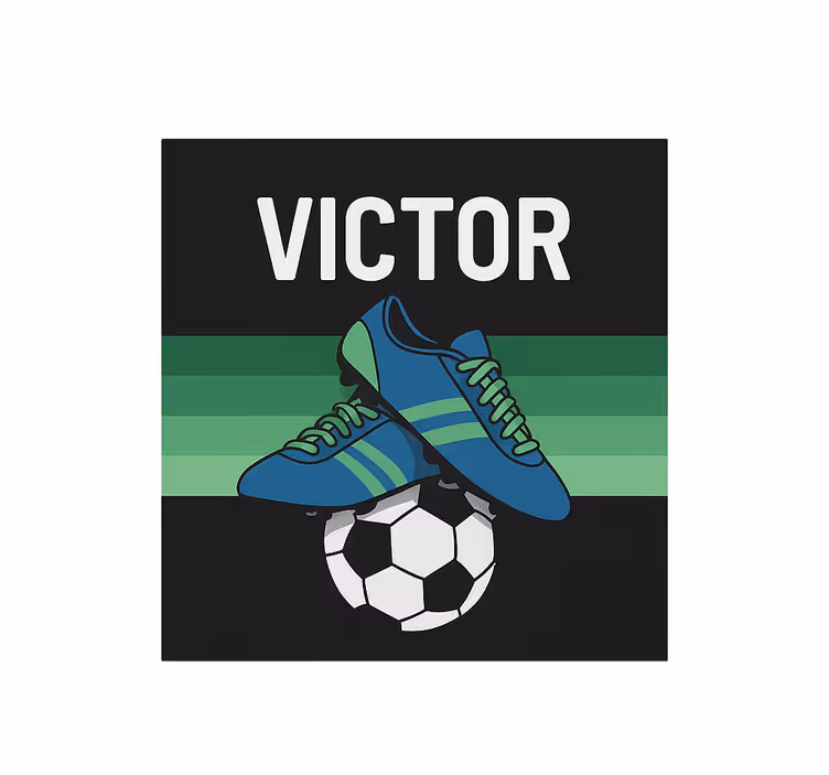 Isimli futbol ayakkabıları çocuk odası stor perde - TenStickers