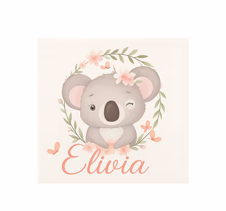 Isimli koala özelleştirilebilir stor perde - TenStickers