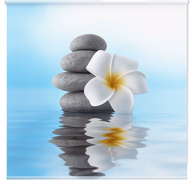 Zen yarı saydam mavi banyo stor perde - TenStickers