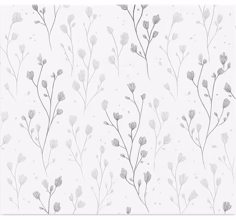 Minimalist botanik dalları oturma odası stor perde - TenStickers