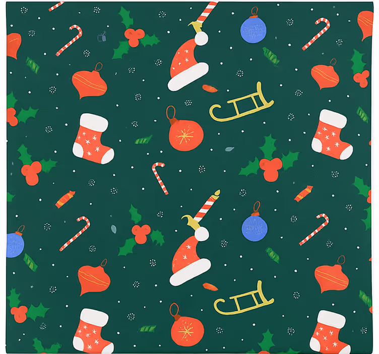 Noel baba zencefilli kurabiye deseni oturma odası stor perde - TenStickers
