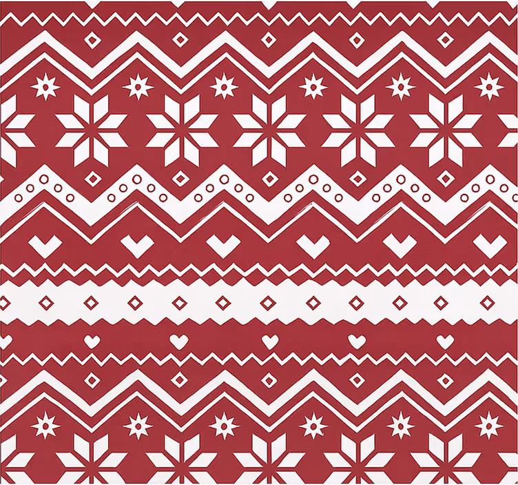 Kırmızı ve beyaz noel oturma odası stor perde - TenStickers