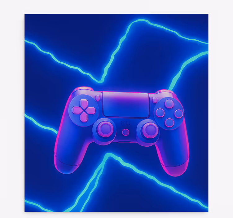 3d neon x kontrol cihazı geek desenli stor perde - TenStickers