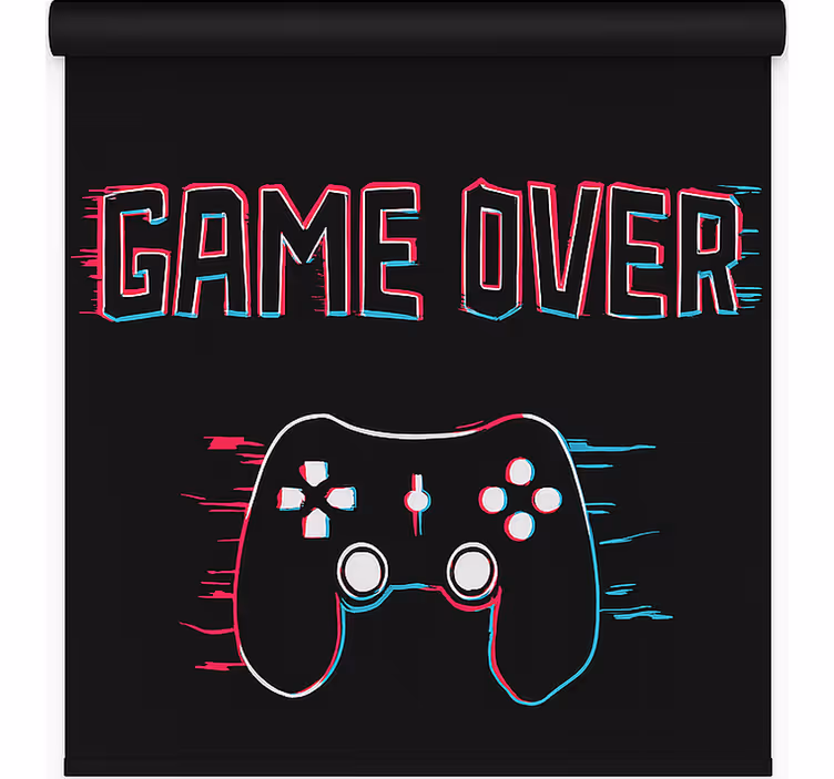 game over geek desenli stor perde - TenStickers