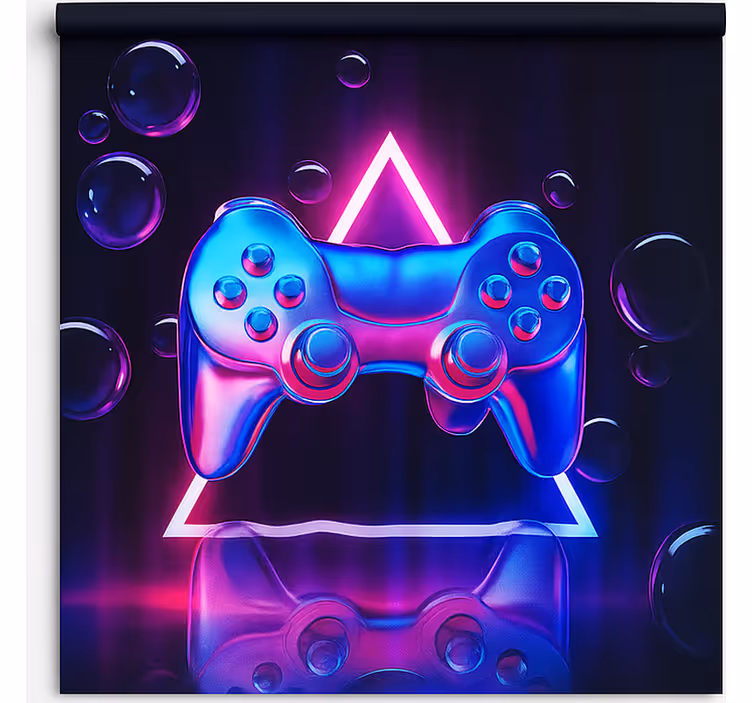Krom neon balon kontrol cihazı geek desenli stor perde - TenStickers