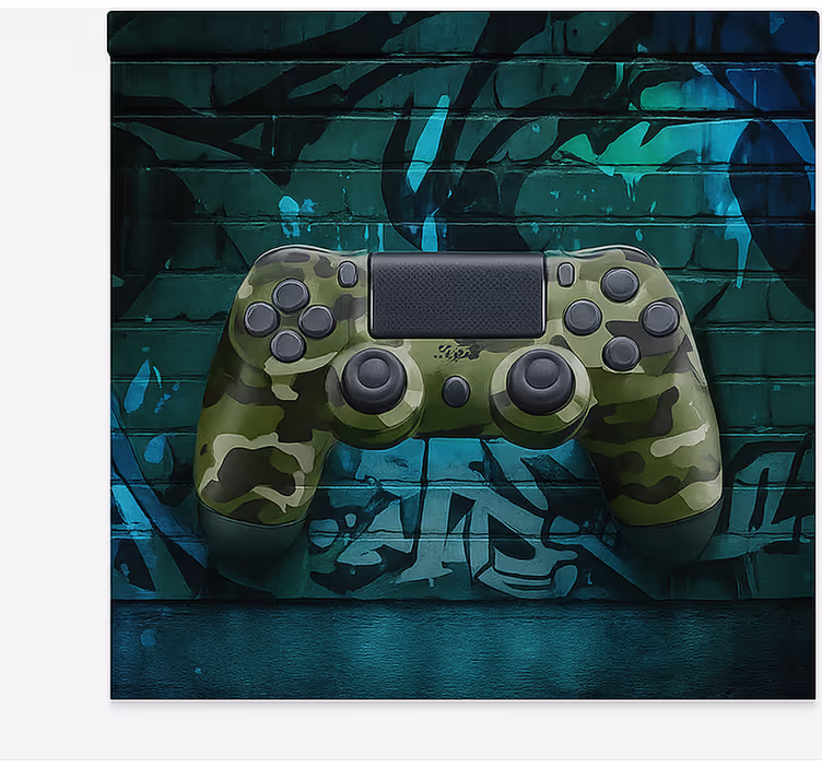 Cammo graffiti oyun kumandası geek desenli stor perde - TenStickers