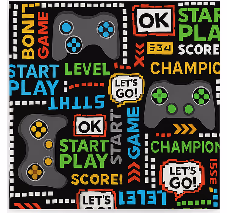 Seviye atlama oyunu geek desenli stor perde - TenStickers