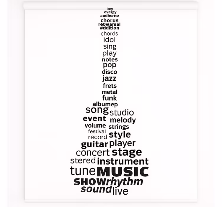 Müzik gitar sözleri genç odasi stor perde - TenStickers