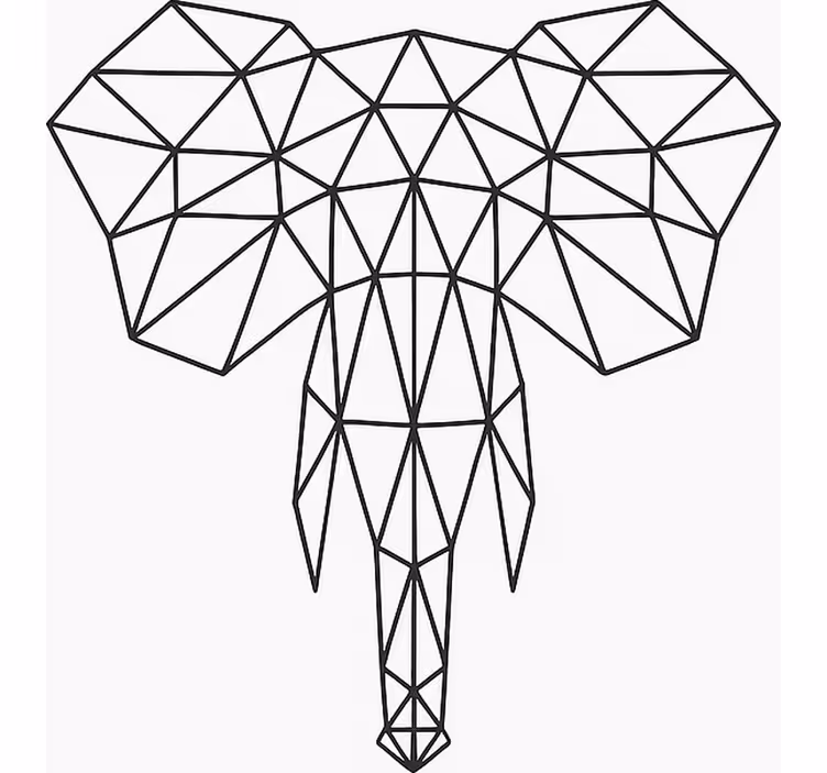 Modern geometrik fil genç odasi stor perde - TenStickers