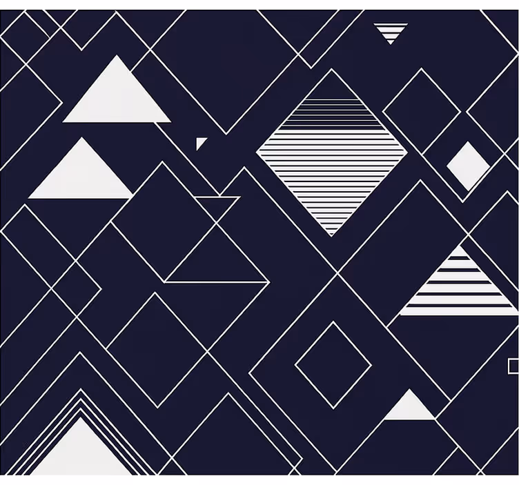 Lacivert geometri genç odasi stor perde - TenStickers