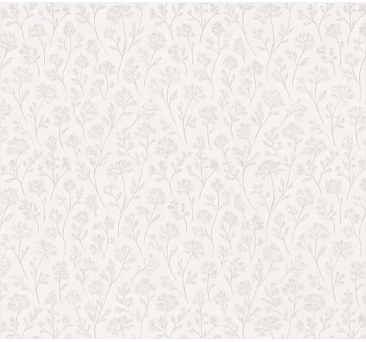 Ince gri çiçek sanatı yemek odası stor perde - TenStickers
