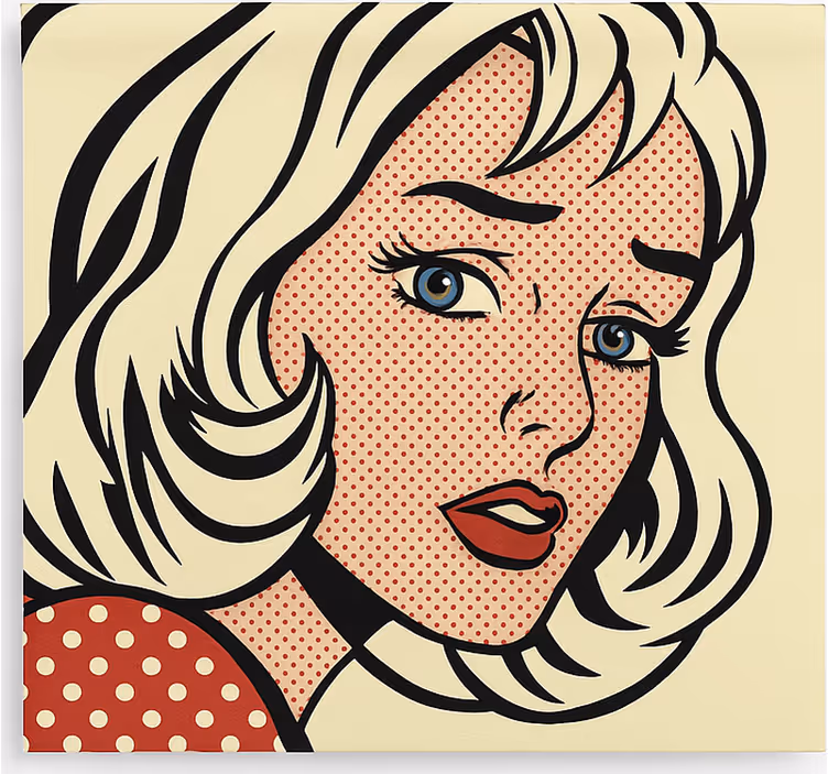 Genç odası stor perde pop art kız - TenStickers