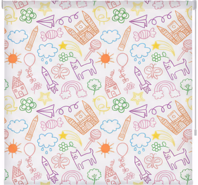 İskandinav stor perde eğlenceli doodle deseni - TenStickers