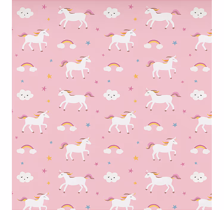 İskandinav stor perde pembe dans eden tek boynuzlu atlar - TenStickers