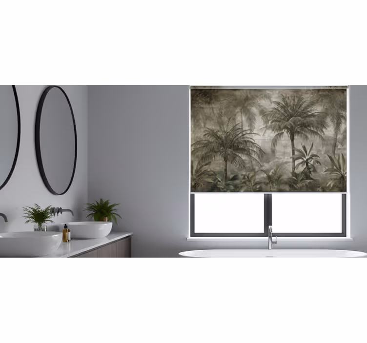 Ağaçlar stor perde minimalist palmiye ormanı - TenStickers