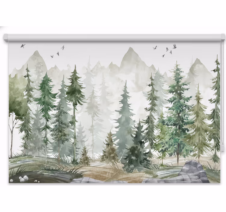 Ağaçlar stor perde nordic Çam minimal - TenStickers