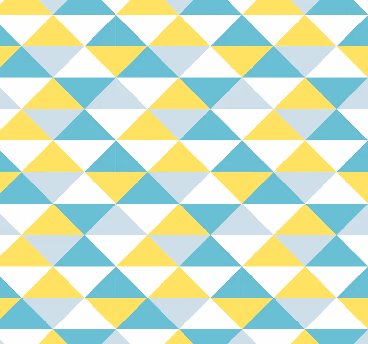 Ev ofisi stor perde sarı ve mavi geometrik desenli - TenStickers