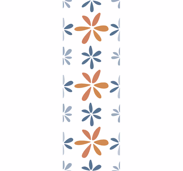 Yemek odası stor perde çiçekli geometrik desenler - TenStickers