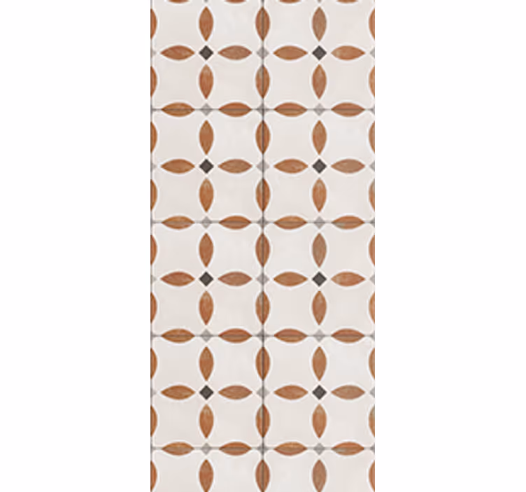 Mutfak stor perde bej geometrik dokulu motif - TenStickers