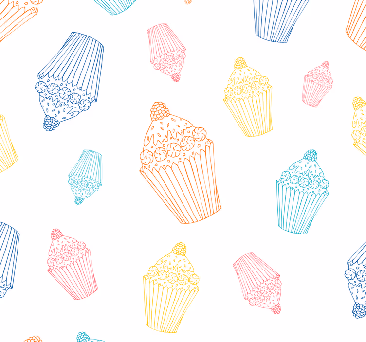 Mutfak stor perde cupcake tasarımları - TenStickers