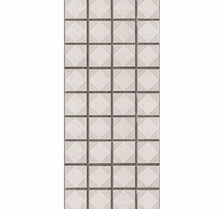 Mutfak stor perde beyaz minimalistik soyut şekil karoları - TenStickers