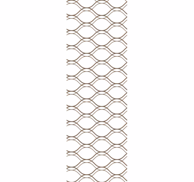 Mutfak stor perde kahverengi dalgalı geometrik desen - TenStickers