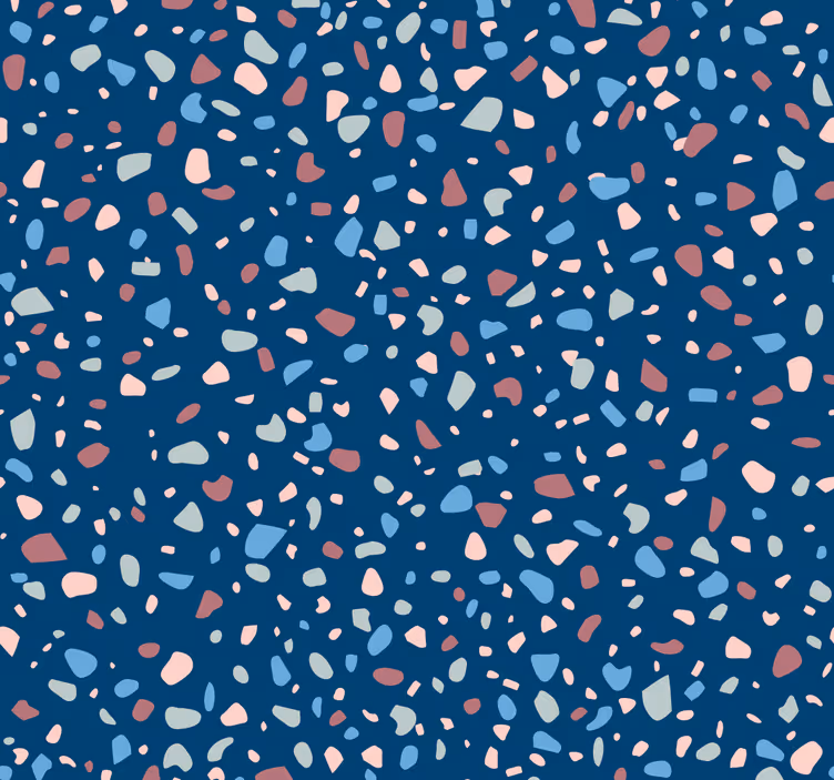 Mutfak stor perde - koyu mavi terrazzo - TenStickers