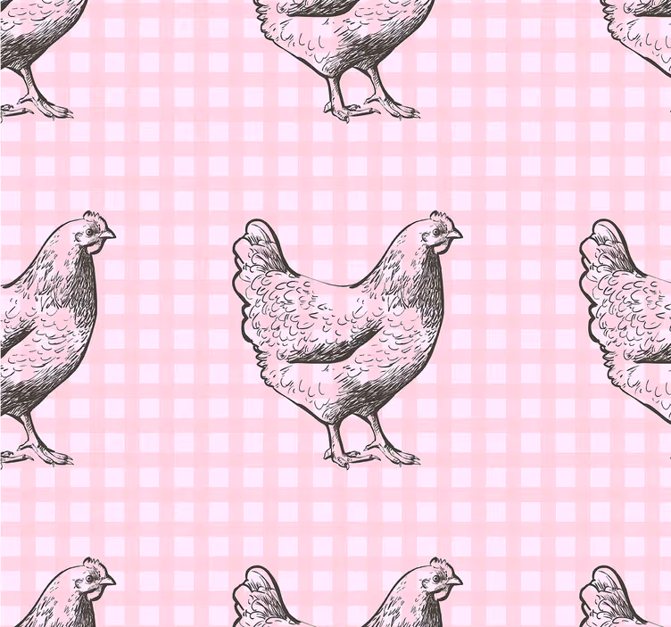 Mutfak stor perde - tavuk desenli dekor - TenStickers