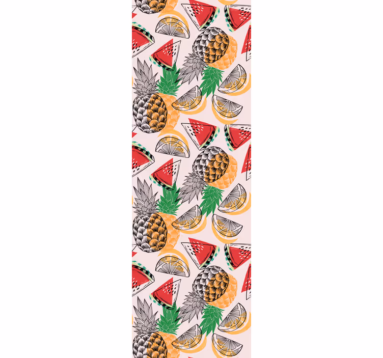 Mutfak stor perde - yaz desenli ananas - TenStickers