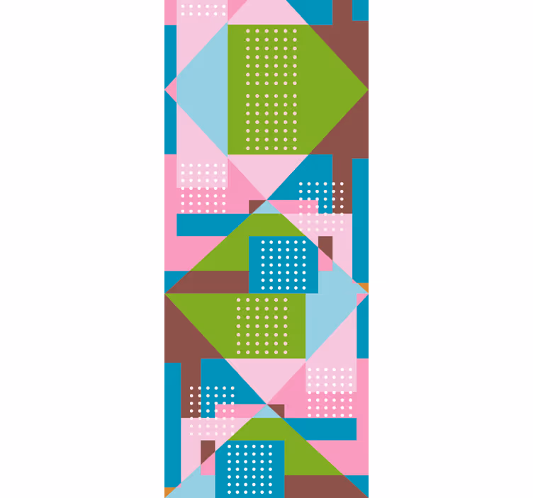 Yemek odası stor perde pastel geometrik desen - TenStickers