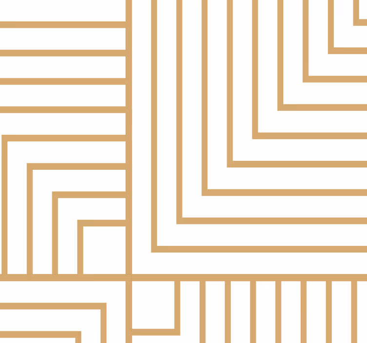 Yemek odası stor perde beyaz ve altın geometrik desenli - TenStickers