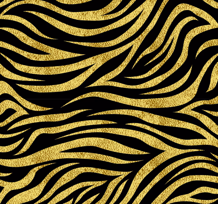 Yemek odası stor perde altın zebra desenli - TenStickers