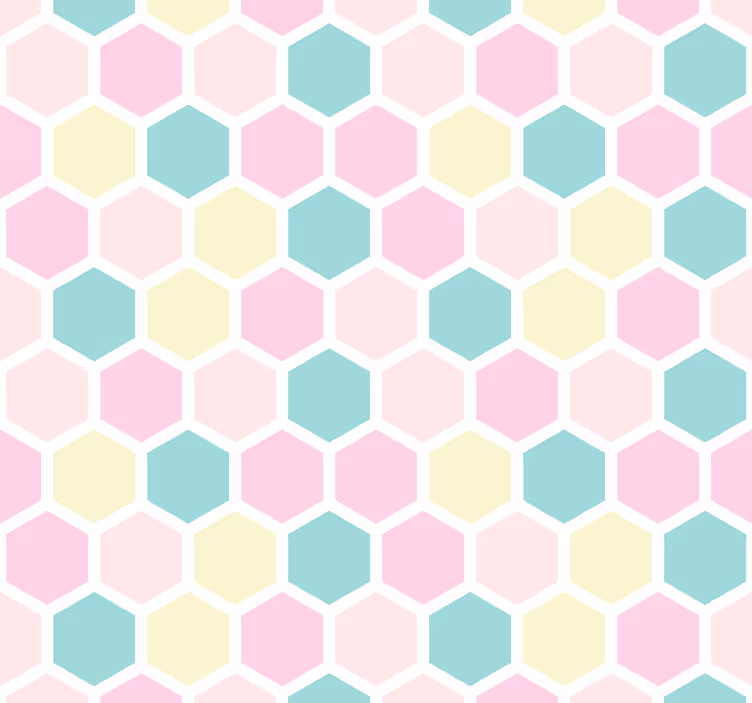 Yemek odası stor perde geometrik desen ve pastel renkler - TenStickers