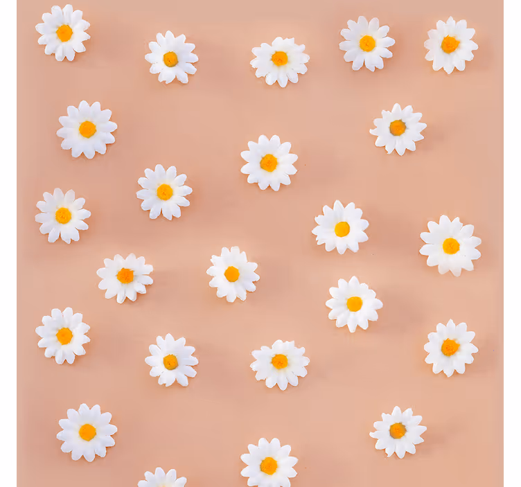 Yemek odası stor perde modern papatya deseni - TenStickers