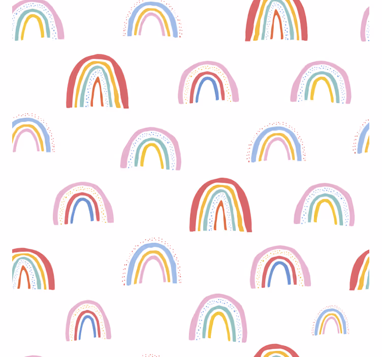 Çocuk odası stor perde rengarenk gökkuşağı desenleri - TenStickers