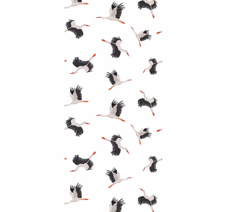 Çocuk odası stor perde - uçan leylekler deseni - TenStickers
