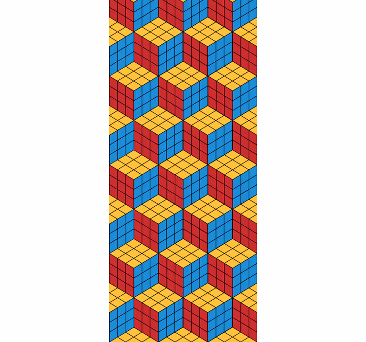 Çocuk odası stor perde rubik küp orijinal desen - TenStickers