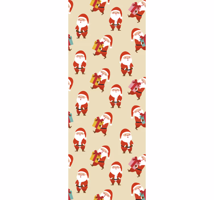 Çocuk odası stor perde gülümseyen noel baba ve hediyeler - TenStickers