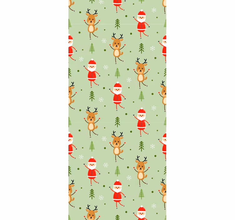 Çocuk odası stor perde - noel baba ve bir ren geyiği - TenStickers