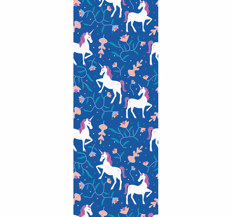 Çocuk odası stor perde unicorn desenli ve tüylü - TenStickers
