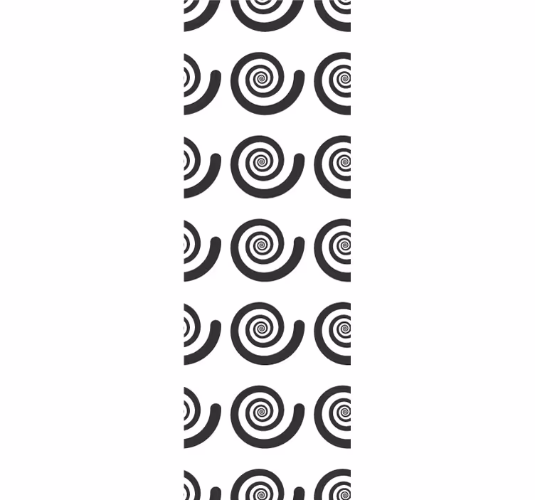 Çocuk odası stor perde - siyah beyaz hipnotik retro spiral - TenStickers