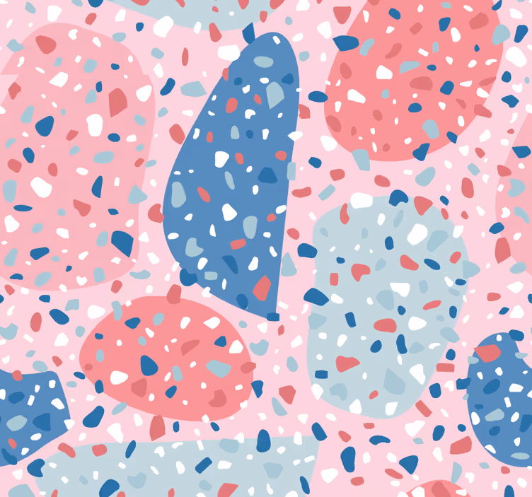 Çocuk odası stor perde pembe terrazzo - TenStickers