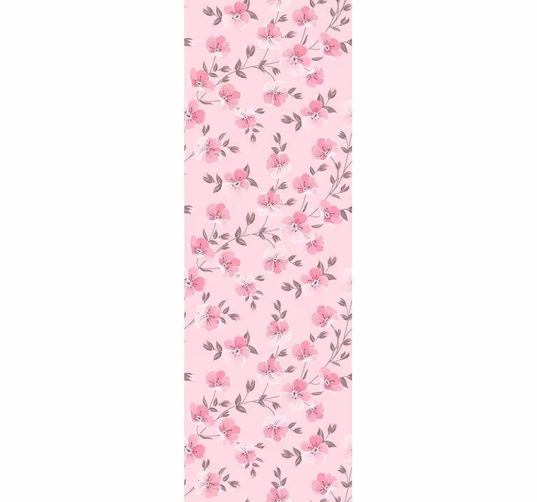 Çocuk odası stor perde pembe Çiçekler - TenStickers