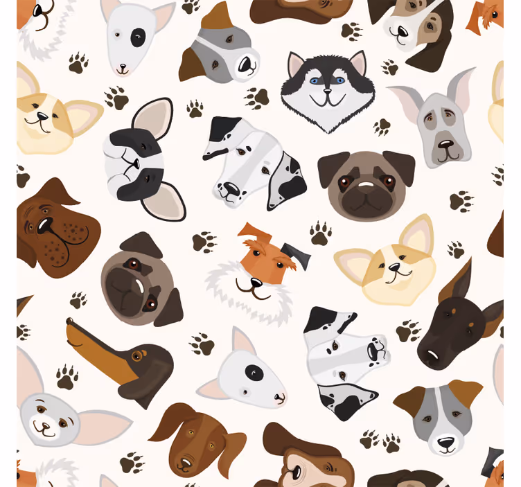 Çocuk odası stor perde sevimli köpek desenleri - TenStickers