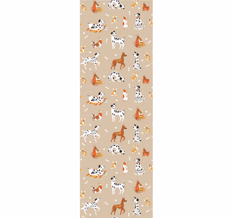 Çocuk odası stor perde güzel sevimli köpekler - TenStickers