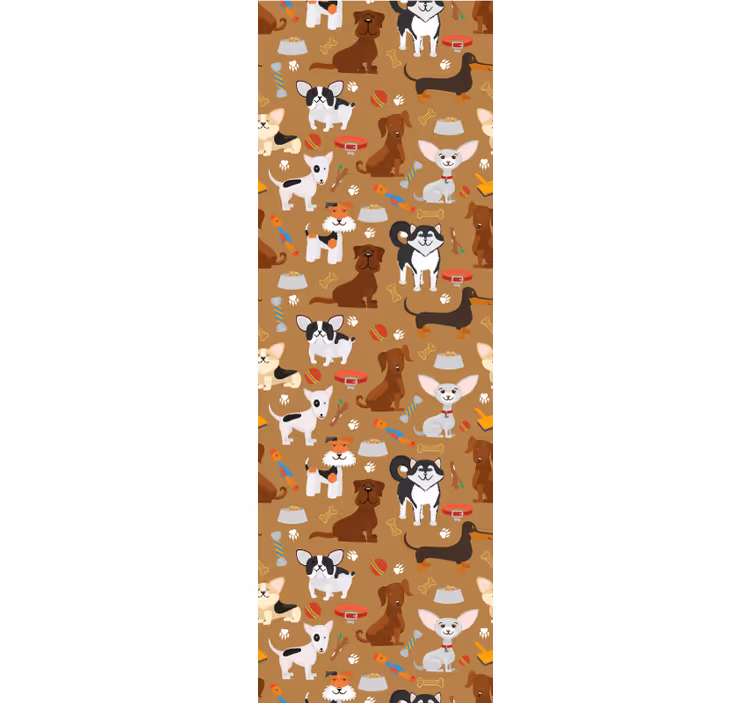 Çocuk odası stor perde sevimli köpek desenleriyle - TenStickers