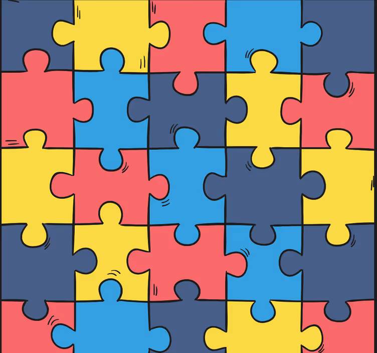 Çocuk odası stor perde rainbow yapboz - TenStickers
